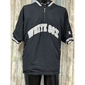 Starter Chicago White Sox Jacket Mens Stitched Pullover Windbreaker Short Sleeve